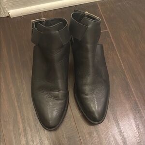 Black Leather Ankle Boots